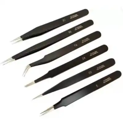 Kit 6 Pinzette In Acciaio Smaltate - Kit 6 Tweezers In Glazed Steel (RR1499) Unisex WATCHES