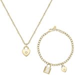Morellato Abbraccio Gold Tone Stainless Steel Necklace And Bracelet SAUB19 For Women