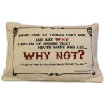 Cuscini Letterari - Copricuscino In Juta Lavata / Cotton Pillow Case  Why Not - Size 38x25cm (SLEEP-C-05)  FASHION ACCESSORIES
