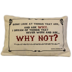Cuscini Letterari - Copricuscino In Juta Lavata / Cotton Pillow Case  Why Not - Size 38x25cm (SLEEP-C-05)  FASHION ACCESSORIES