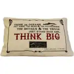 Cuscini Letterari - Copricuscino In Juta Lavata / Cotton Pillow Case Think Big - Size 38x25cm (SLEEP-C-07) Unisex FASHION ACCESSORIES