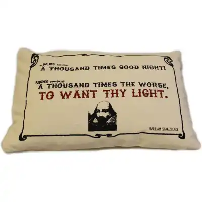 Cuscini Letterari - Copricuscino In Juta Lavata / Cotton Pillow Case Want Thy Light - Size 38x25cm (SLEEP-C-09) Unisex FASHION ACCESSORIES