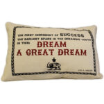 Cuscini Letterari - Copricuscino In Juta Lavata / Cotton Pillow Case  Great Dream - Size 38x25cm (SLEEP-C-10)  FASHION ACCESSORIES