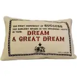 Cuscini Letterari - Copricuscino In Juta Lavata / Cotton Pillow Case Great Dream - Size 38x25cm (SLEEP-C-10) Unisex FASHION ACCESSORIES