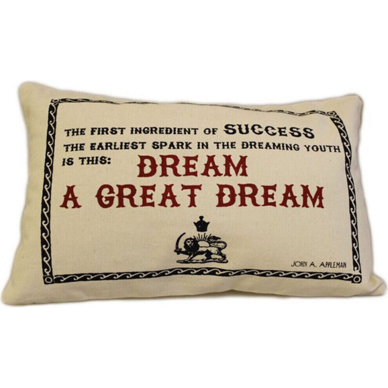 Cuscini Letterari - Copricuscino In Juta Lavata / Cotton Pillow Case Great Dream - Size 38x25cm (SLEEP-C-10) Unisex FASHION ACCESSORIES