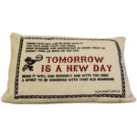 Cuscini Letterari - Copricuscino In Juta Lavata / Cotton Pillow Case  Tomorrow - Size 38x25cm (SLEEP-C-12)  FASHION ACCESSORIES
