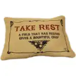 Cuscini Letterari - Copricuscino In Juta Lavata / Juta Washed Pillow Case Take Rest - Size 38x25cm (SLEEP-J-01) Unisex FASHION ACCESSORIES