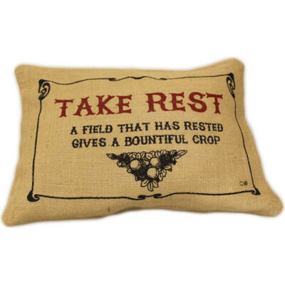 Cuscini Letterari - Copricuscino In Juta Lavata / Juta Washed Pillow Case Take Rest - Size 38x25cm (SLEEP-J-01) Unisex FASHION ACCESSORIES
