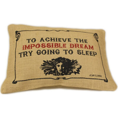 Cuscini Letterari - Copricuscino In Juta Lavata / Juta Washed Pillow Case Impossible - Size 38x25cm (SLEEP-J-03) Unisex FASHION ACCESSORIES
