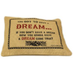 Cuscini Letterari - Copricuscino In Juta Lavata / Juta Washed Pillow Case Dream - Size 38x25cm (SLEEP-J-04)  FASHION ACCESSORIES