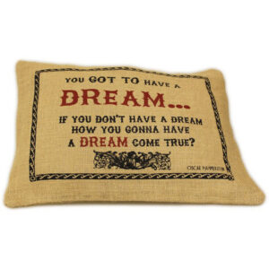 Cuscini Letterari - Copricuscino In Juta Lavata / Juta Washed Pillow Case Dream - Size 38x25cm (SLEEP-J-04)  FASHION ACCESSORIES