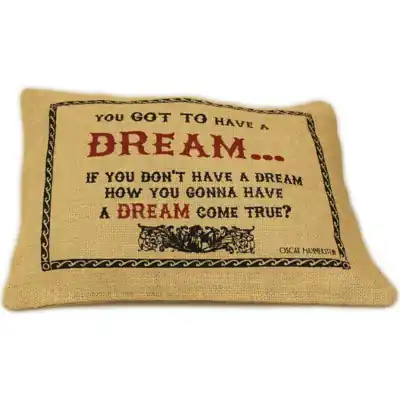 Cuscini Letterari - Copricuscino In Juta Lavata / Juta Washed Pillow Case Dream - Size 38x25cm (SLEEP-J-04) Unisex FASHION ACCESSORIES
