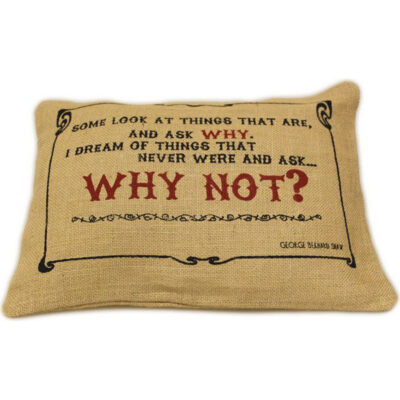 Cuscini Letterari - Copricuscino In Juta Lavata / Juta Washed Pillow Case Why Not - Size 38x25cm (SLEEP-J-05) Unisex FASHION ACCESSORIES