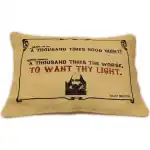 Cuscini Letterari - Copricuscino In Juta Lavata / Juta Washed Pillow Case Want Thy Light - Size 38x25cm (SLEEP-J-09) Unisex FASHION ACCESSORIES