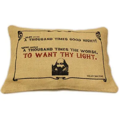 Cuscini Letterari - Copricuscino In Juta Lavata / Juta Washed Pillow Case Want Thy Light - Size 38x25cm (SLEEP-J-09) Unisex FASHION ACCESSORIES