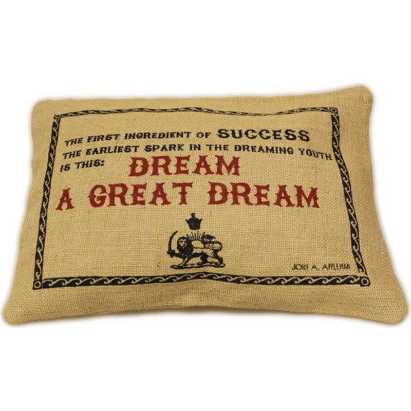 Cuscini Letterari - Copricuscino In Juta Lavata / Juta Washed Pillow Case Great Dream - Size 38x25cm (SLEEP-J-10) Unisex FASHION ACCESSORIES