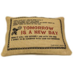 Cuscini Letterari - Copricuscino In Juta Lavata / Juta Washed Pillow Case Tomorrow - Size 38x25cm (SLEEP-J-12)  FASHION ACCESSORIES
