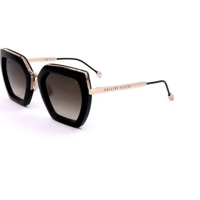 Philipp Plein Sunglasses Spp097s Shiny Dark Black (SPP097S-0700 53-23-140) Women EYEWEAR