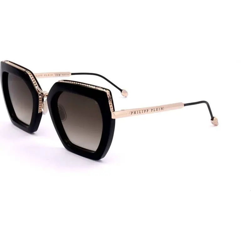 Philipp Plein Sunglasses Spp097s Shiny Dark Black (SPP097S-0700 53-23-140) Women EYEWEAR