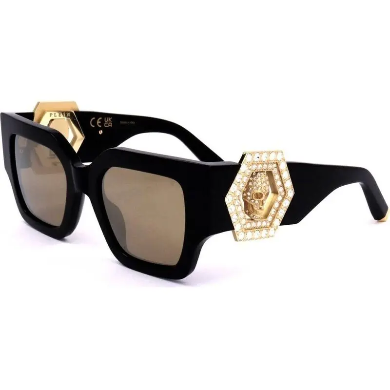 Philipp Plein Sunglasses Spp103s Shiny Grey Gold (SPP103S-700G 51-21-130) Women EYEWEAR