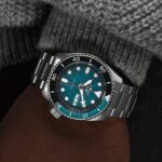 Seiko 5 Sports SKX Style Stainless Steel Transparent Teal Dial Automatic SRPJ45K1 100M Men’s Watch - SRPJ45K1