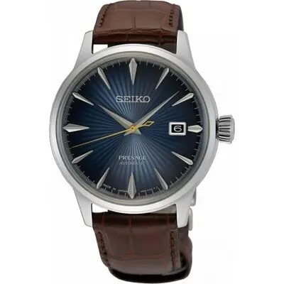 Seiko Presage Cocktail Time Calf Leather Strap Blue Dial Automatic SRPK15J1 Men's Watch