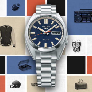 Seiko 5 Sports SNXS Series Stainless Steel Rinse Blue Dial Automatic SRPK87K1 100M Men's watch