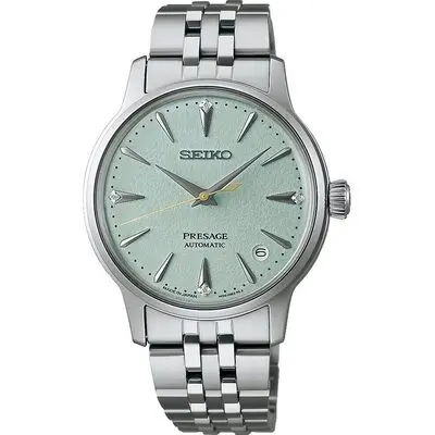 Seiko Presage Cocktail Diamond Accents Stainless Steel Mint Green Dial Automatic SRPL63J1 Women's Watch