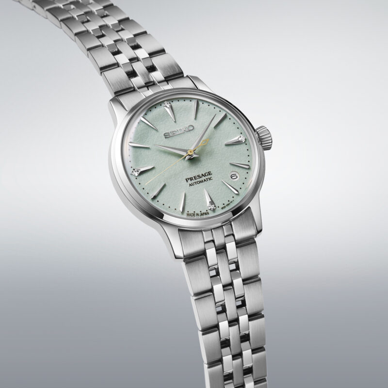 Seiko Presage Cocktail Diamond Accents Stainless Steel Mint Green Dial Automatic SRPL63J1 Women’s Watch - SRPL63J1