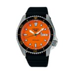 Seiko 5 Sports SKX Redux Silicone Strap Orange Dial Automatic SRPL89K1 100M Men's Watch
