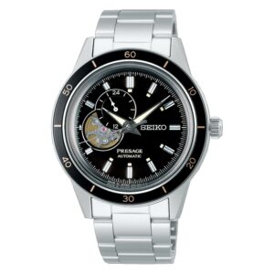 Seiko Presage Style 60's Open Heart Black Dial Automatic SSA425 SSA425J1 SSA425J Men's Watch