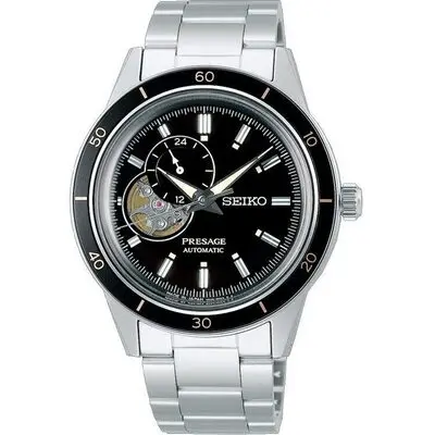 Seiko Presage Style 60's Open Heart Black Dial Automatic SSA425 SSA425J1 SSA425J Men's Watch