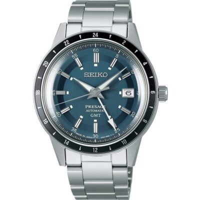 Seiko Presage Style60's GMT Stainless Steel Blue Dial Automatic SSK009J1 Men's Watch