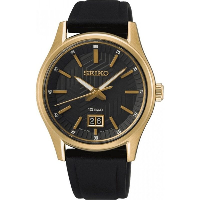 Seiko Conceptual Silicone Strap Black Dial Quartz SUR560P1 100M Men's Watch