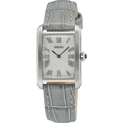 Seiko Classic Leather Strap White Dial Quartz Swr099p1 Women's Watch