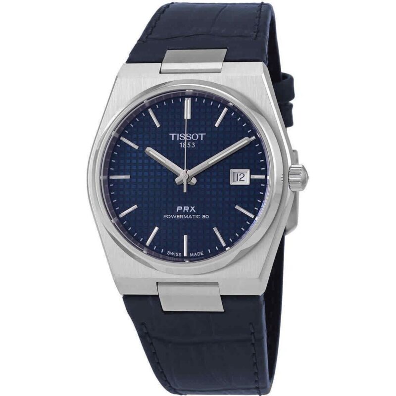 Tissot PRX Powermatic 80 Leather Strap Blue Dial Automatic T137.407.16.041.00 100M Men's Watch