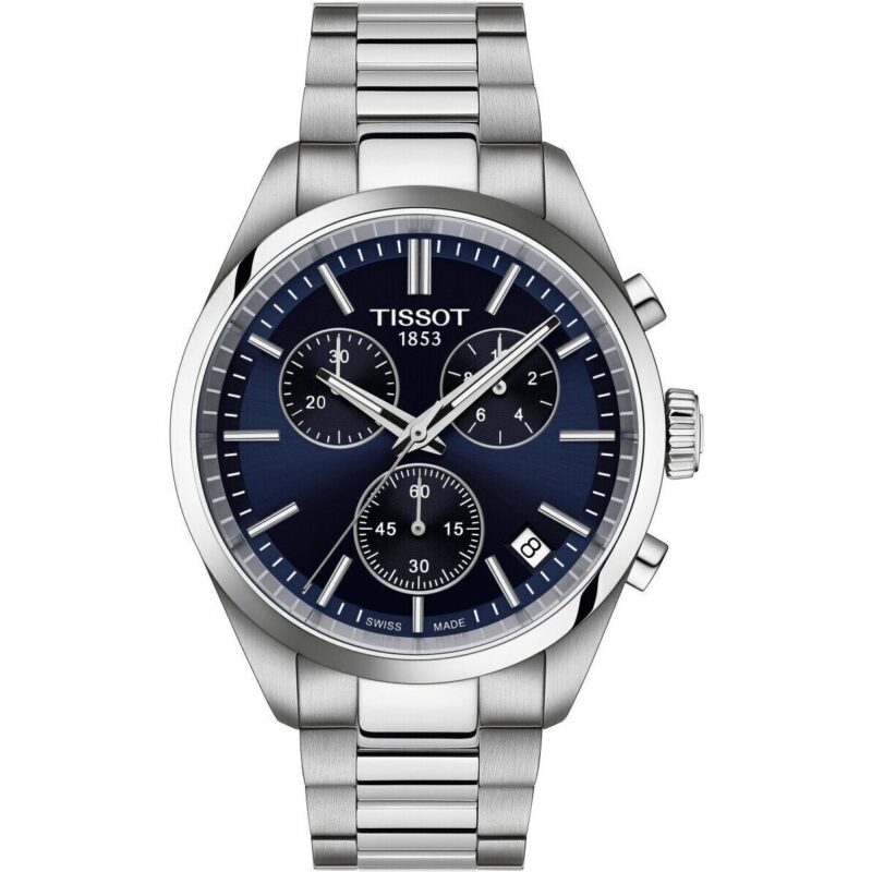 Tissot PR 100 Chronograph Stainless Steel Blue Dial Quartz T150.417.11.041.00 100M Men's Watch