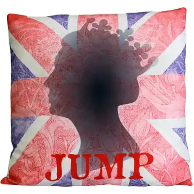 Cuscini Letterari - Copricuscino In Juta Lavata / Cotton Pillow Case Jump - Size 40x40cm (UNIONJACK-C-01) Unisex FASHION ACCESSORIES