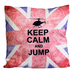 Cuscini Letterari - Copricuscino In Juta Lavata / Cotton Pillow Case  Keep Calm And Jump - Size 40x40cm (UNIONJACK-C-04)  FASHION ACCESSORIES