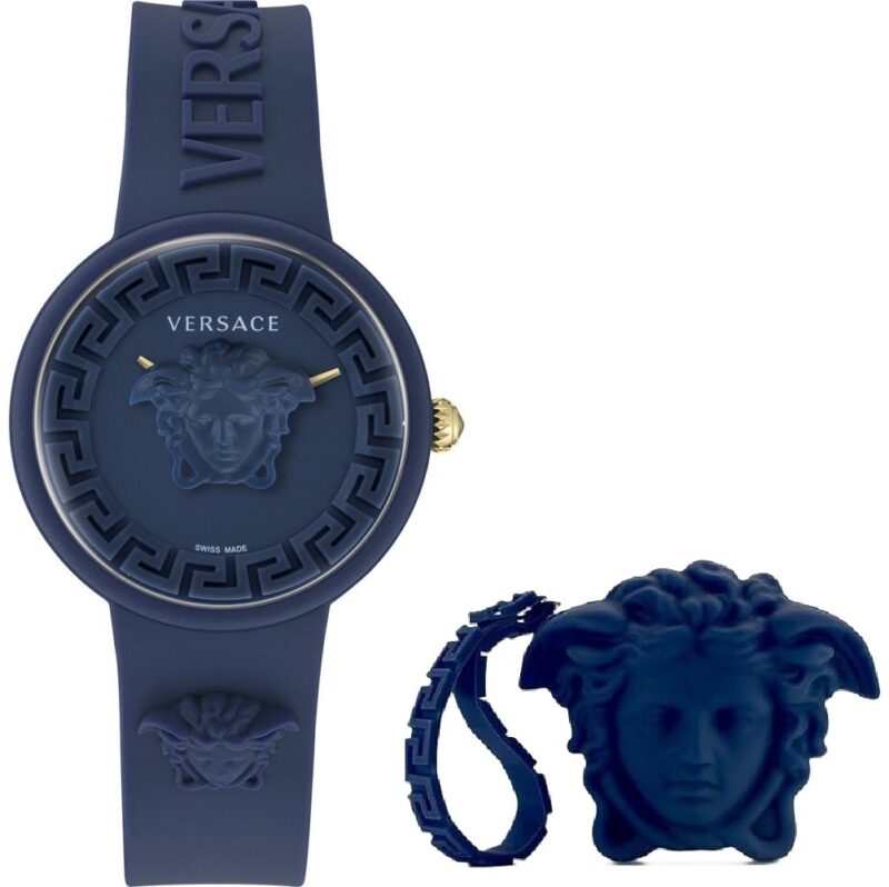 Versace Medusa Pop 3h + Versace Blue Silicon Purse (VE6G00623) Women's Watch