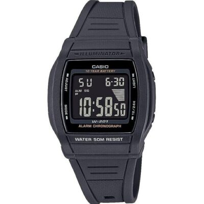 Casio Digital Sport Bold Dial. Led Light. 10 Year Battery (W-201-1BVDF) Unisex WATCHES