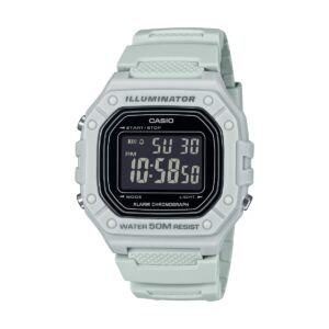Casio Timeless Collection Sport Illuminator Wr 50m. Alarm. Chronograph - Grey (W-218H-8BVEF) Men's Watch