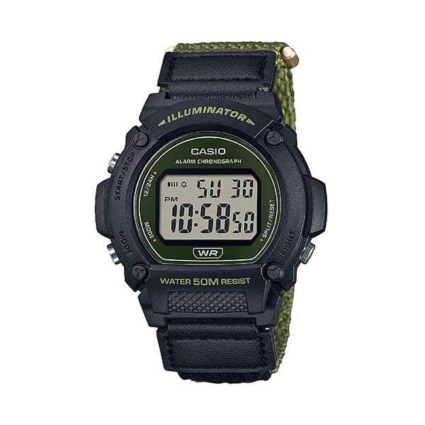 Casio Timeless Collection sport Men's (w-219hb-3avef) - illuminator Men's Watch 1 Casio Timeless Collection Sport- Illuminator. Wr 50m. Alarm. Chronograph - Army Green - Colored Serie (W-219HB-3AVEF) Men's Watch