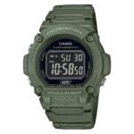 Casio Timeless Collection Sport- Illuminator. Wr 50m. Alarm. Chronograph - Army Green - Colored Serie (W-219HC-3BUDF) Men's Watch