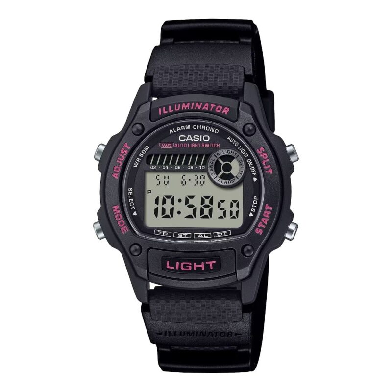 Casio Sport Timeless Collection - Black - Pink (W-220H-1A2VEF) Unisex Watch