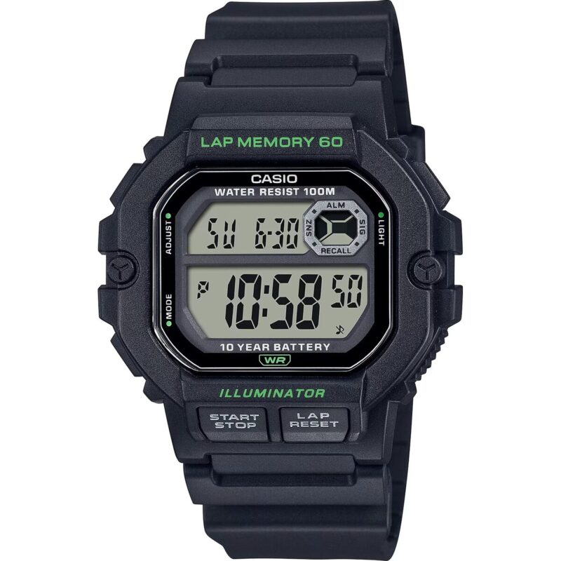Casio Sport Illuminator Lap Memory 60 - Black (WS-1400H-1AVCF) Men WATCHES