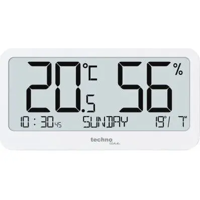Techno Line Ws9455 - Termometro- Igrometro Digitale Con Orologio E Data - Digital Thermometer- Hygrometer With Clock And Date (WS9455) Unisex WATCHES