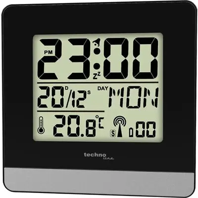 Techno Line Wt260 - Sveglia Radiocontrollata Con Temp. Data (7 Lingue). Luce E Snooze - Radio Controlled Alarm Clock With Temp. Date (7 Languages). Light And Snooze (WT260) Unisex WATCHES