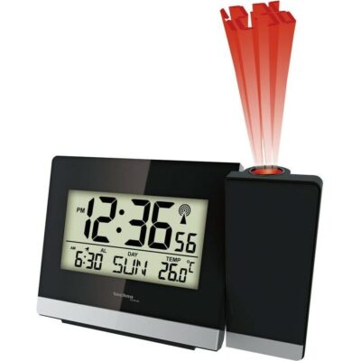 Techno Line Wt536 - Sveglia Radiocontrollata Con Proiezione A Soffitto Dell Orario - Radio Controlled Alarm Clock With Time Projection + Alim 220 Volts-220 Volts Power Supply (WT536) Unisex WATCHES