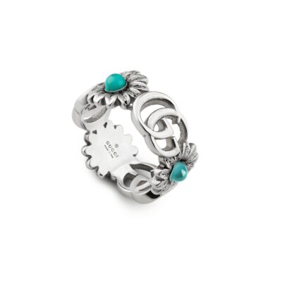 Gucci GG Marmont Double G with Flower Motif Women's Ring (YBC527394001)